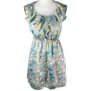 I Heart Ronson Dress Ruffle Halter Print Mini Dress